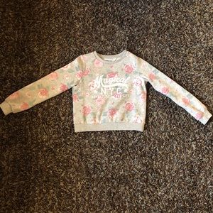 H&M Girls Crew Neck Sweater Roses Size 10/12 M